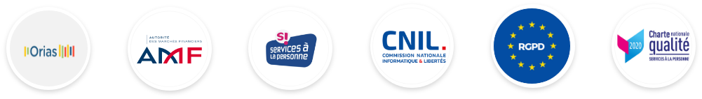 Certifications : Orias, AMF, Services à la personne, CNIL, RGPD, Charte nationale qualité